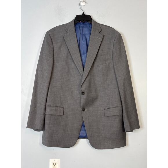 Hart Schaffner Marx Blazer Sport Coat Jacket Size 46R Grey blue Single Breasted - Picture 1 of 5